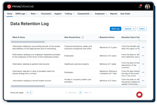 Data retention Log