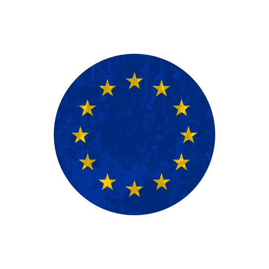 European Union neon grunge flag on wall background