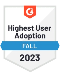 G2 Highest User Adoption Fall 2023 PrivacyEngine Badge