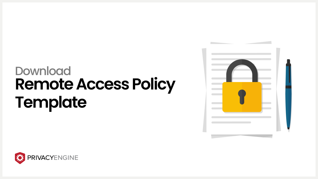 Title ''Remote Access Policy Template'' with a document graphic on the right