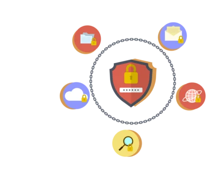Security graphic with a shield