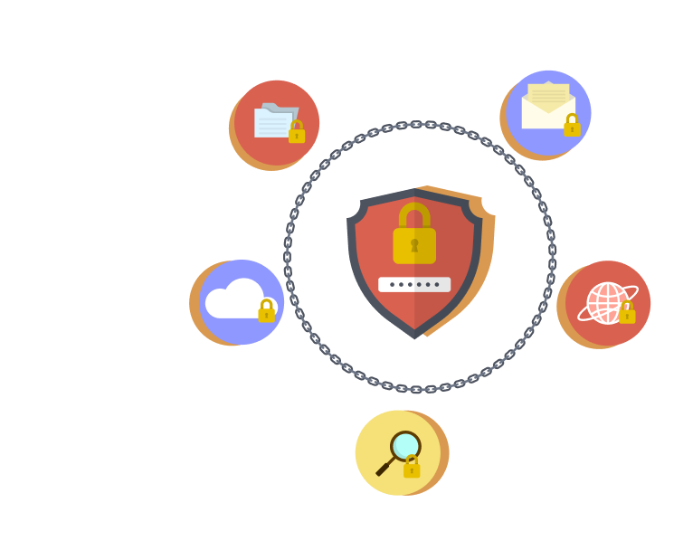 Security graphic with a shield