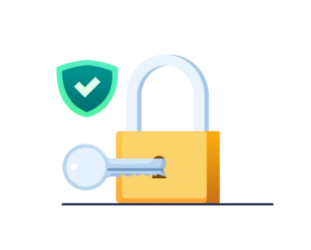 A padlock security graphic
