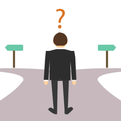 Male and question mark graphic