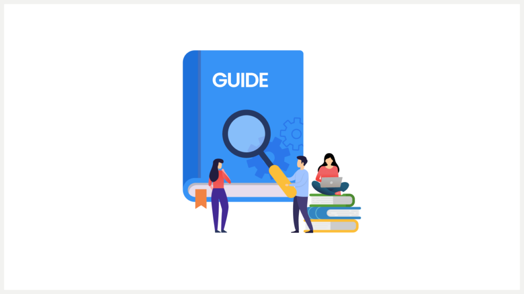 Title ''Operating Under GDPR | Complete Guide'' with a guide and books graphic on the right