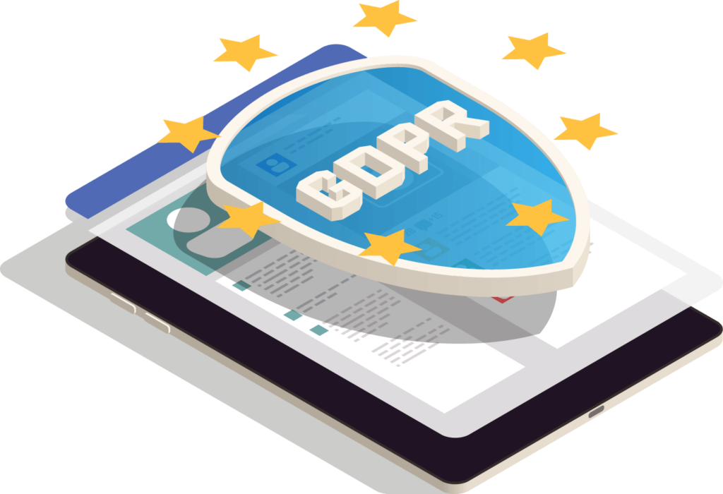 GDPR icon on tablet device