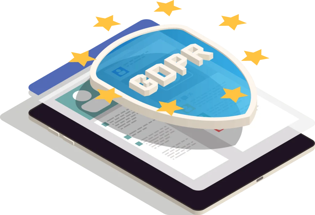 GDPR icon on tablet device