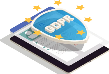 GDPR icon on tablet device