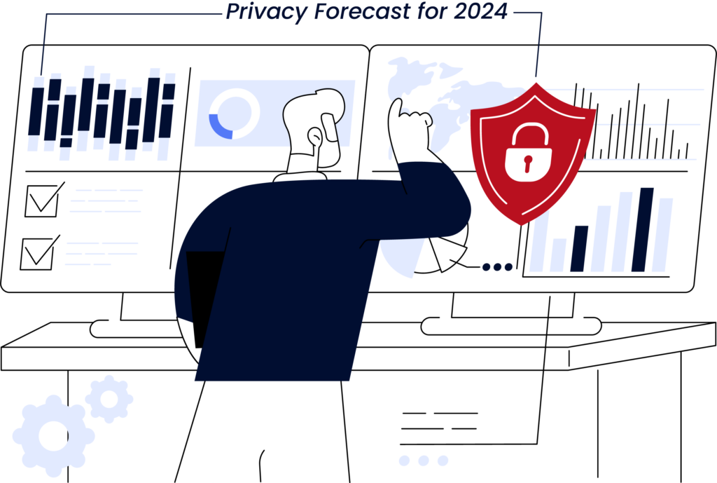 Vector data privacy forecast abstract concept vector illustration