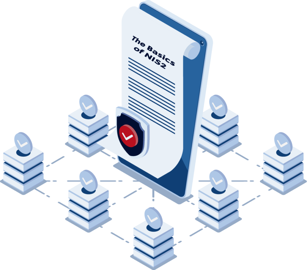 NIS2 document in the centre of data privacy technology.