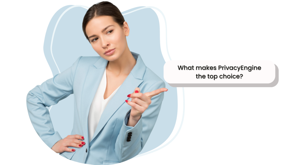 Young professional pointing to the right