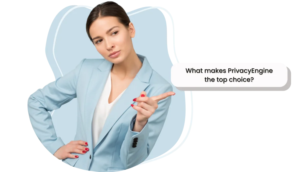Young professional pointing to the right