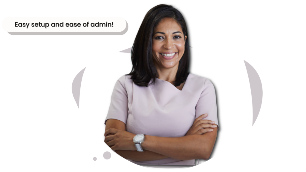 Smiling female in lilac tshirt