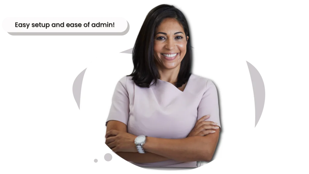 Smiling female in lilac tshirt