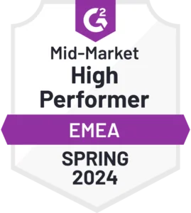 High Performer EMEA Mid-Market Spring 2024 PrivacyEngine G2 Badge