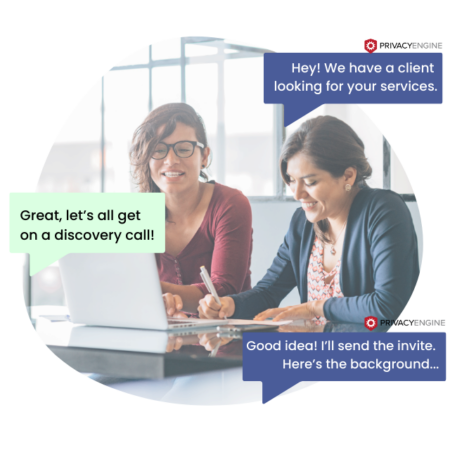 Partner working at desk with PrivacyEngine