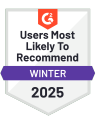 "Users Most Likely To Recommend" Winter 2025 PrivacyEngine G2 Badge